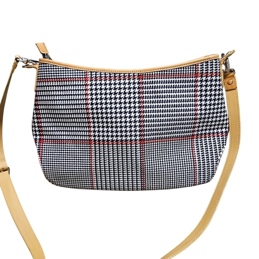 Ralph Lauren Houndstooth Shoulder Bag Purse Red White Blue Americana Preppy Y2K
